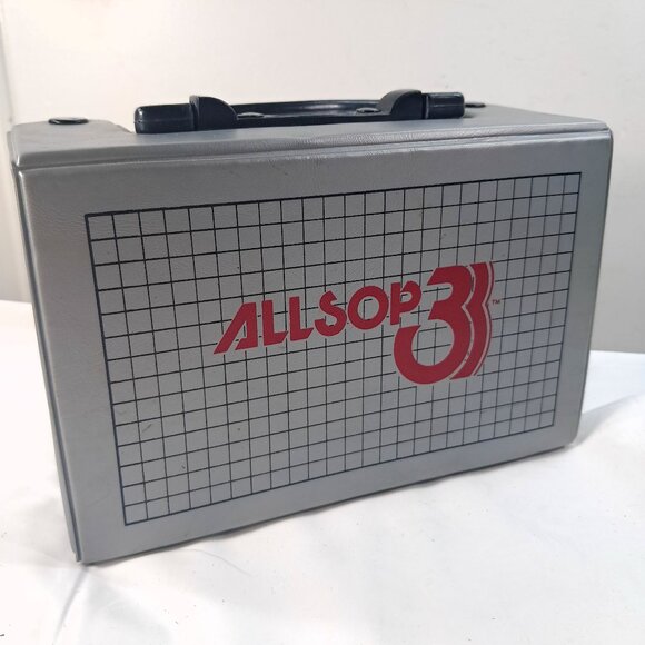 Vintage Allsop 3 Cassette Tape Case box storage tote Allsop3 silver carrying - Picture 1 of 12